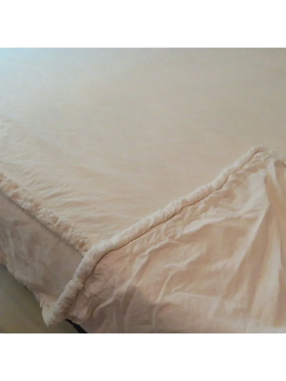 Vintage Full/Queen Cotton Duvet Cover Chenille Fringe Detail Zip 90